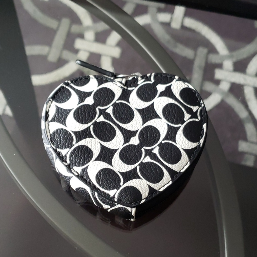 Coach heart shaped coin purse